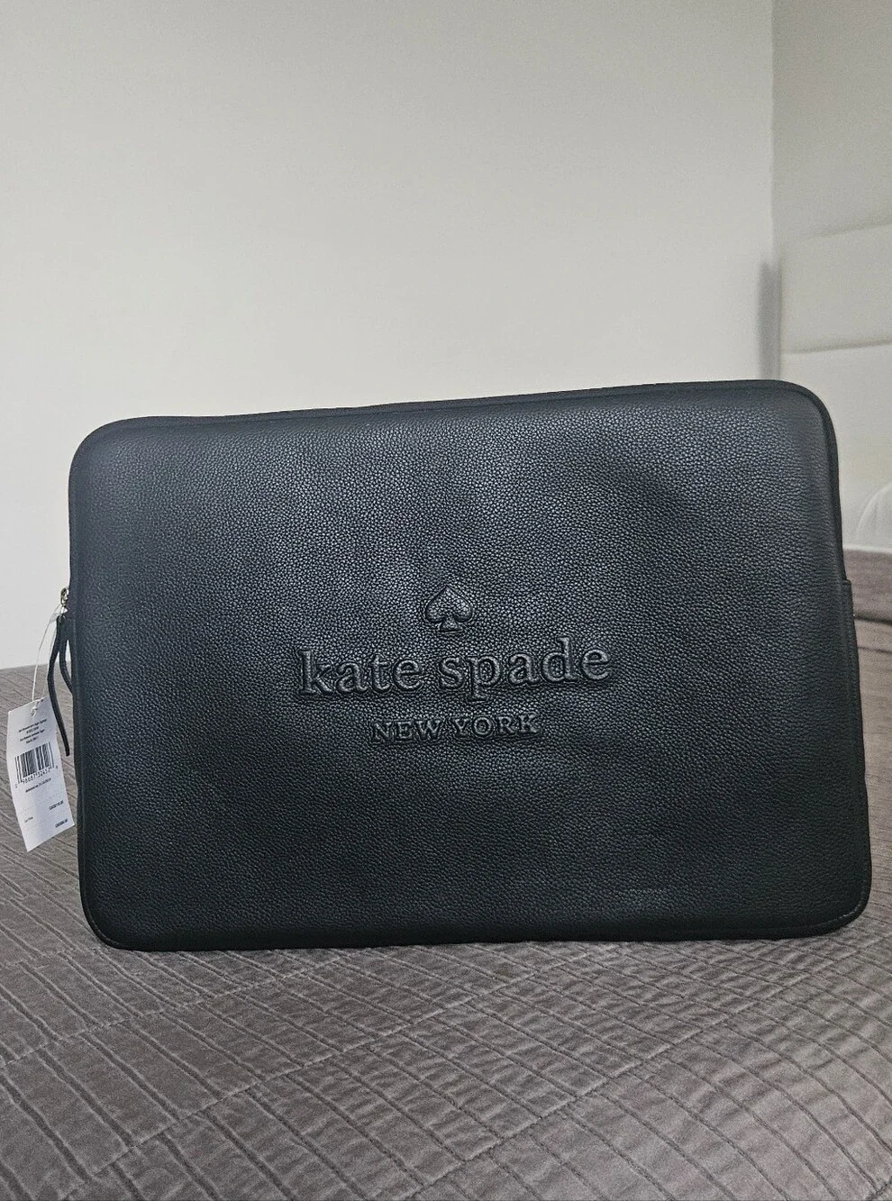 Kate spade Black Embossed Leather Laptop Sleeve 15